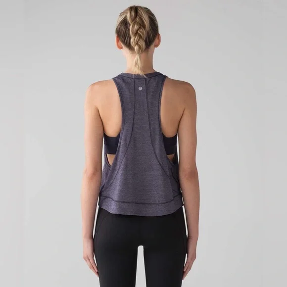 Lululemon Pace Perfect Tank Running Cropped Workout Gym Yoga Fitness Activewear - Picture 1 of 8